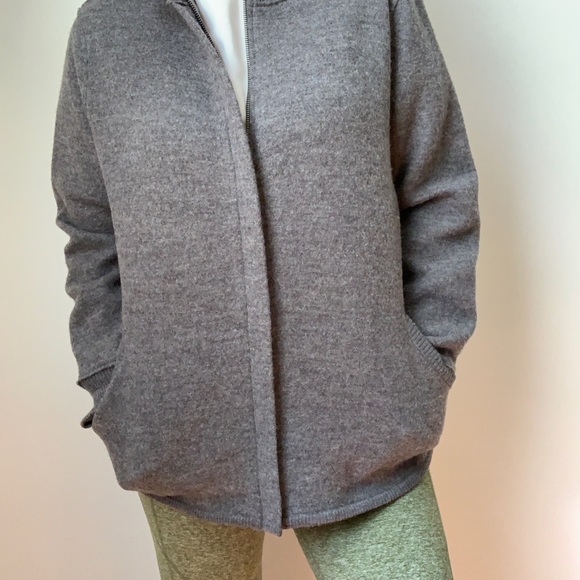 Eileen Fisher wool zip up sweater - Picture 4 of 6